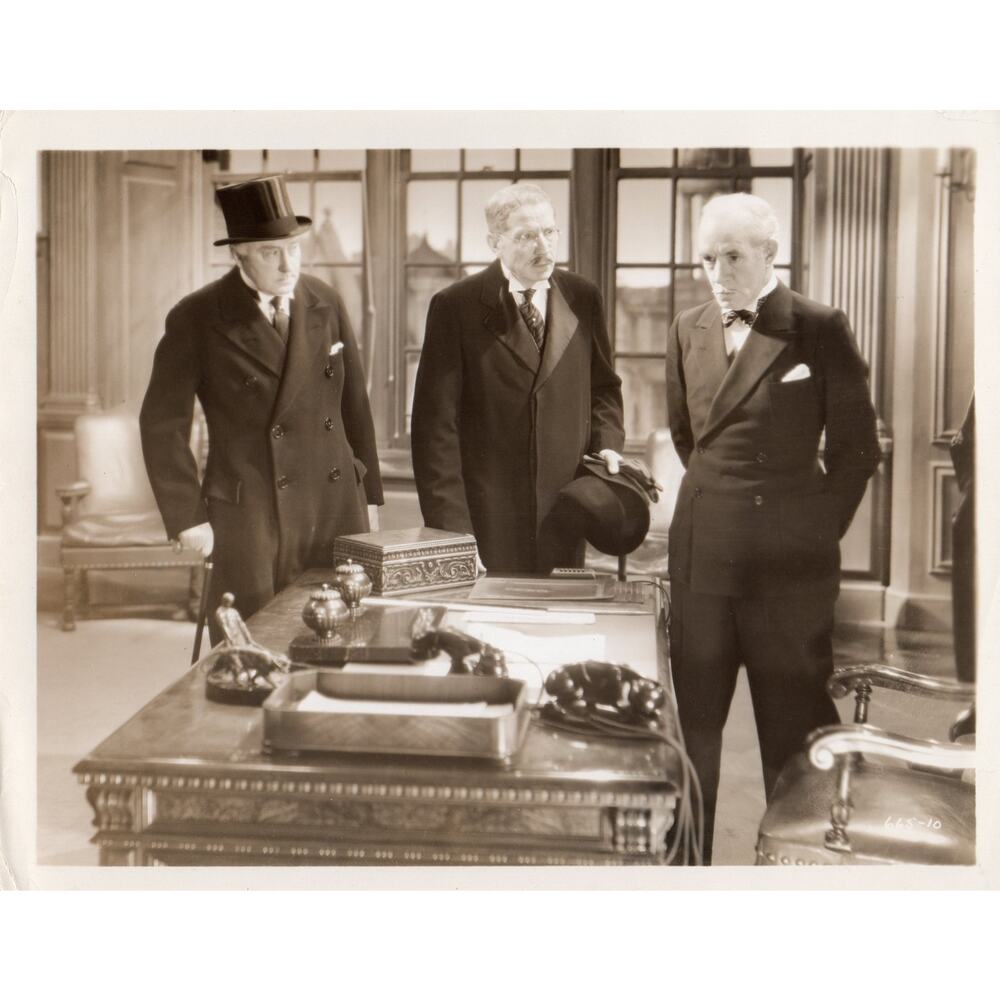 Vintage 1930's 3 Men In Office Around A Desk 665-10 BW Still Photo 8x10